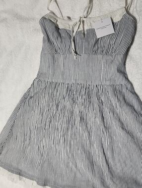 American Eagle Outfitters Navy & White Striped Sundress